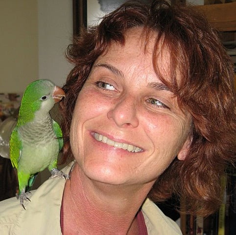 Janet Reed with bird
