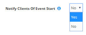 Setting Option to Notify Clients of Event Starts