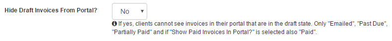 Hide Draft Invoices From Portal
