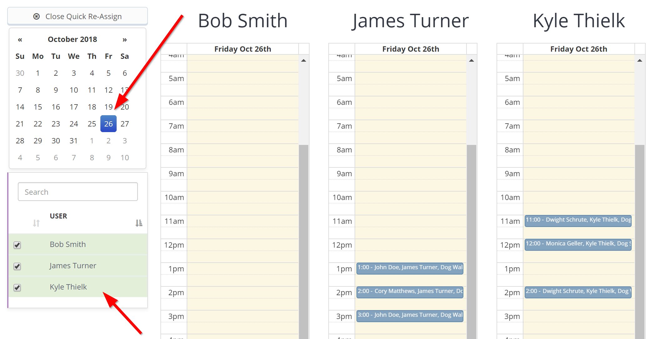 Friday Feature Focus Quick Re-Assign Select Date and Staff