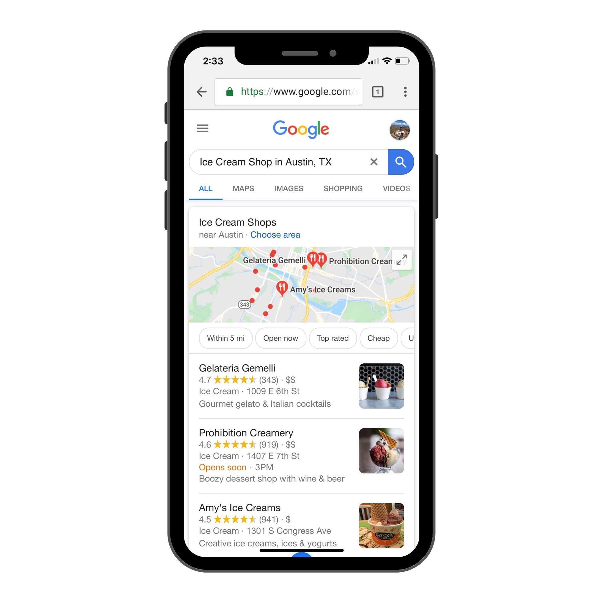 iphone-with-local-google-results