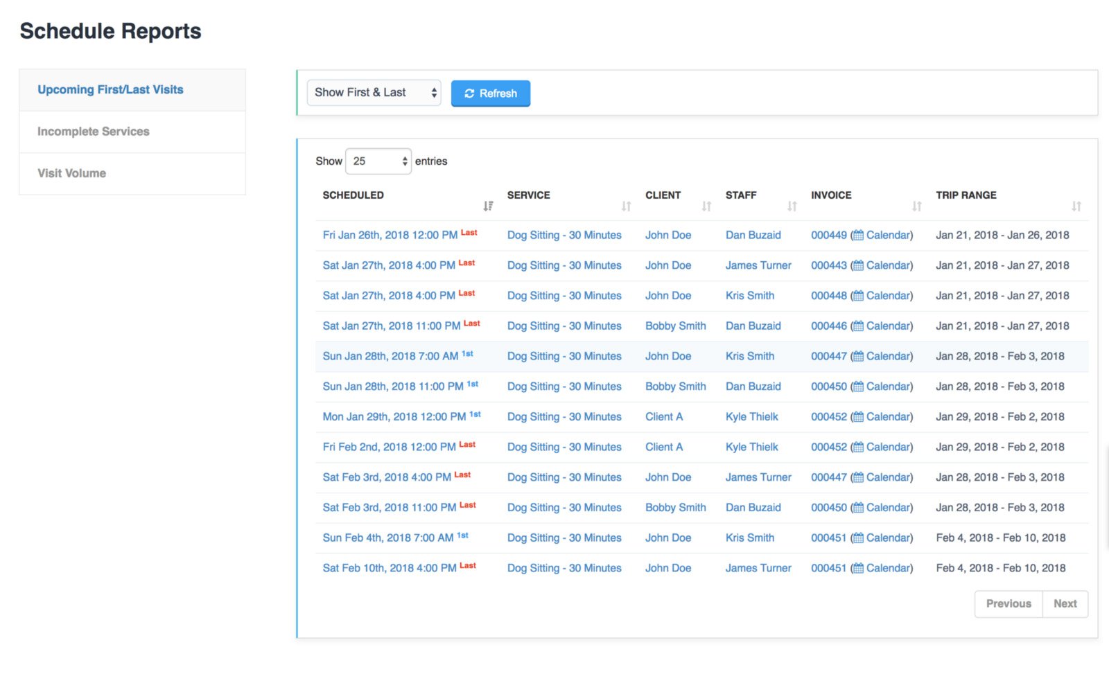 schedule reports