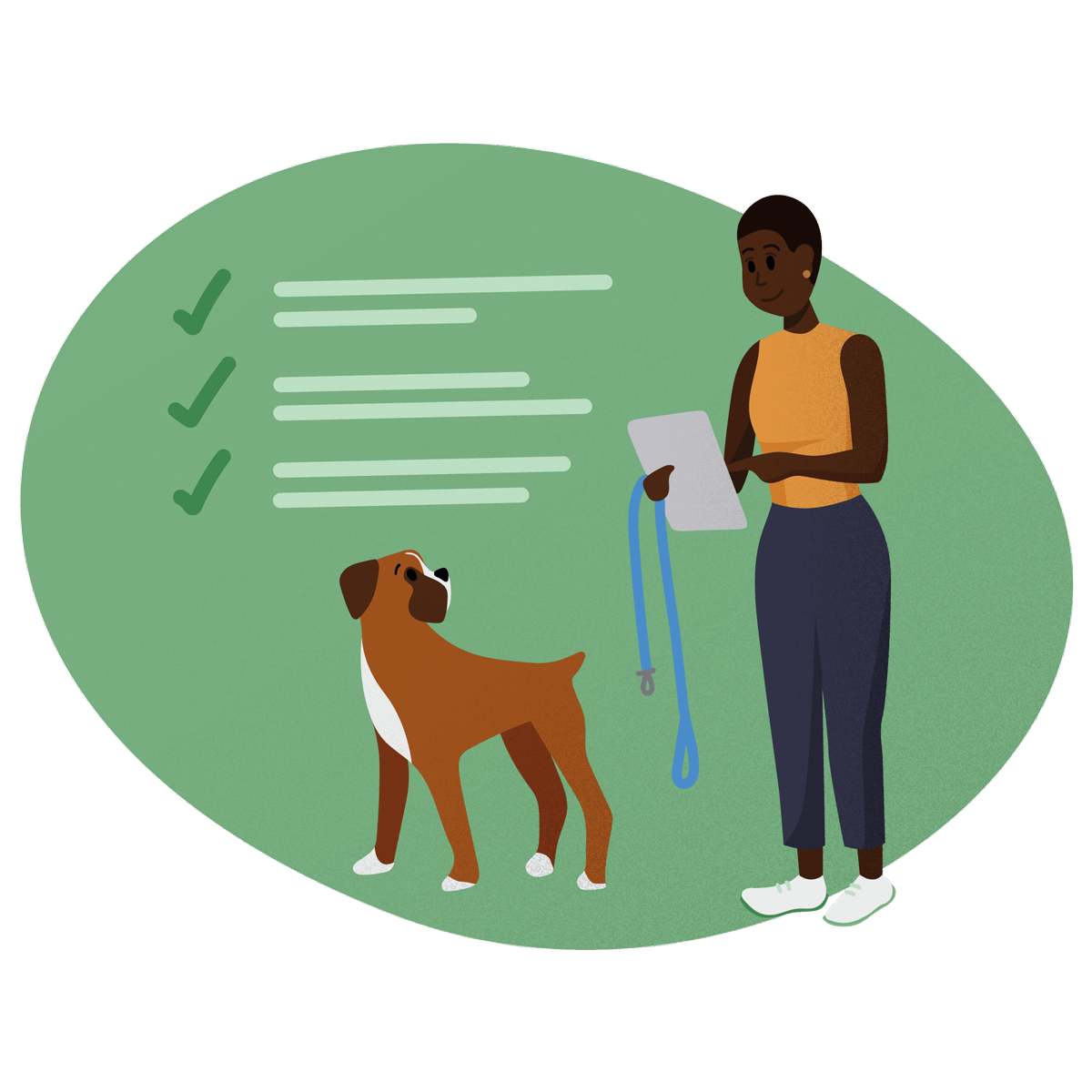 summary image for what to include in dog walking contracts