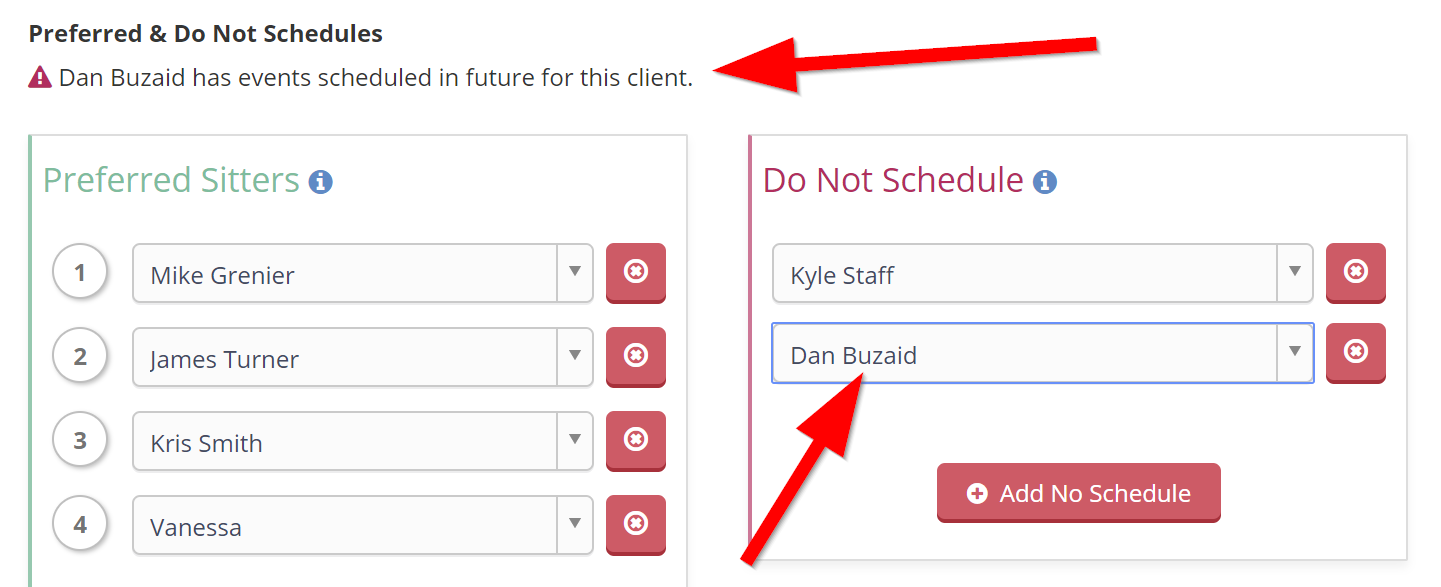 Do Not Schedule Tool Warning When Staff Has Future Events