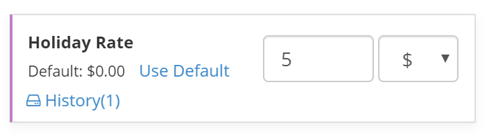 Custom Holiday Rate Screenshot