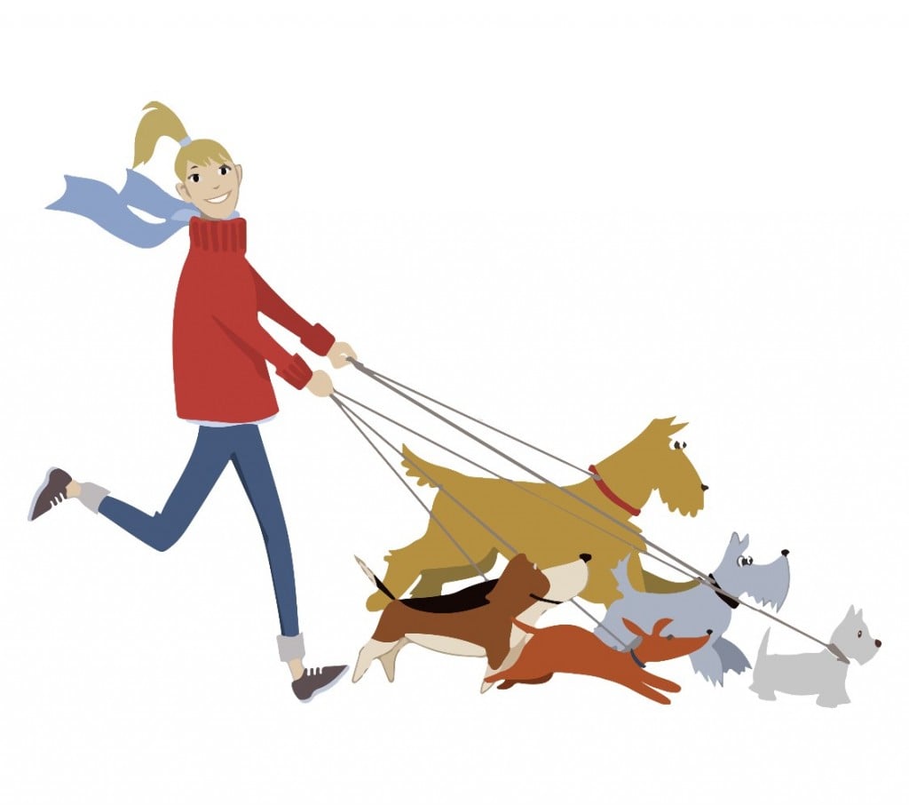 While Away Dog Walking Logo