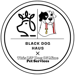 This Lil Dog of Mine Pet Services + Black Dog Haus Group Fitness Training Logo