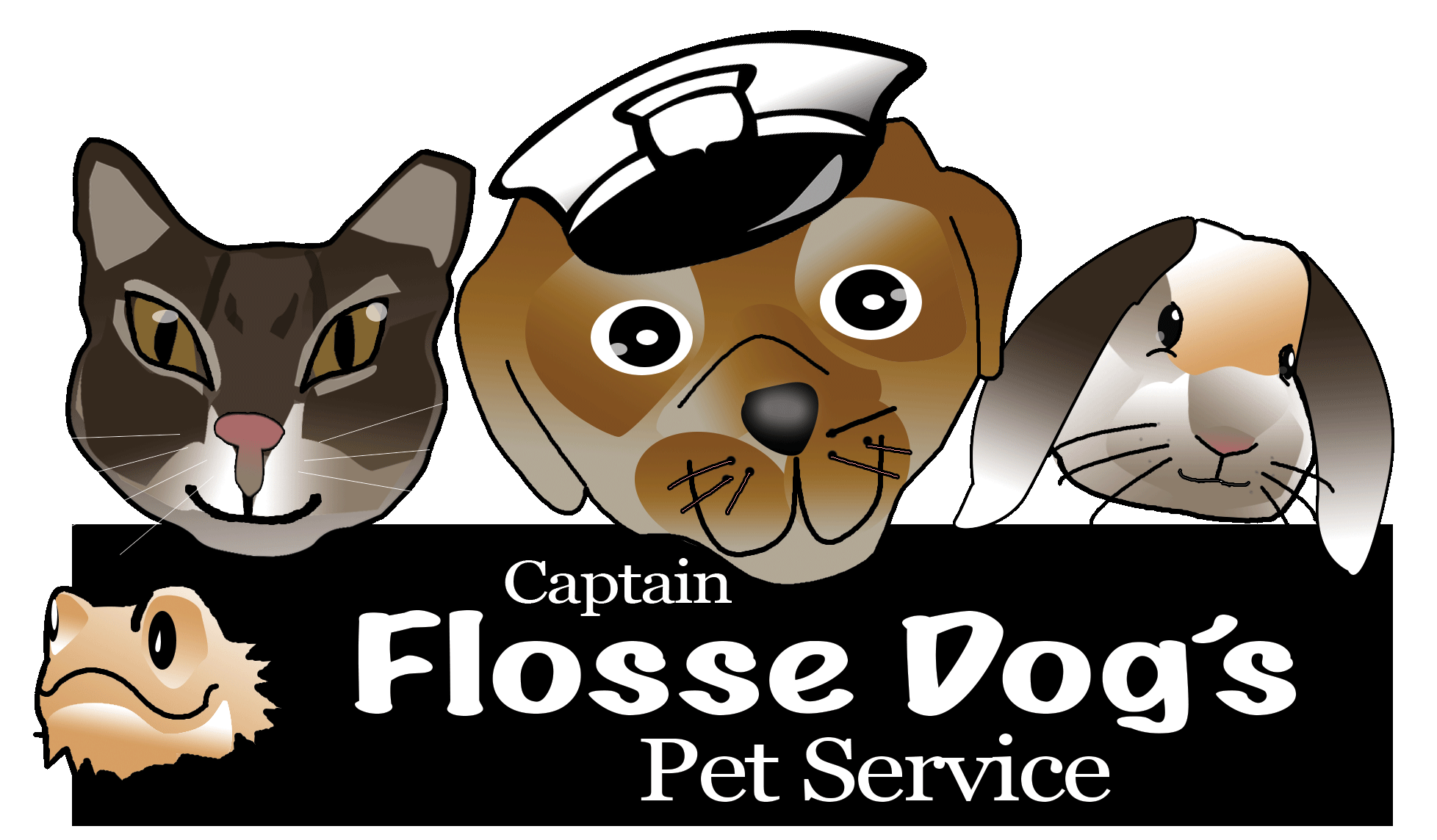 Captain Flosse Dog's Pet Service Logo