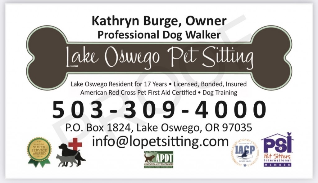 Lake Oswego Petsitting Logo